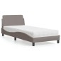 vidaXL Bett mit Matratze Taupe 80x200 cm Stoff vidaXL Bett mit Matratze Taupe 80x200 cm Stoff