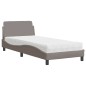 vidaXL Bett mit Matratze Taupe 80x200 cm Stoff vidaXL Bett mit Matratze Taupe 80x200 cm Stoff