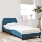 vidaXL Bett mit Matratze Blau 80x200 cm Samt vidaXL Bett mit Matratze Blau 80x200 cm Samt