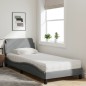 vidaXL Bett mit Matratze Hellgrau 90x190 cm Stoff