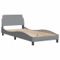vidaXL Bett mit Matratze Hellgrau 90x190 cm Stoff