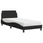 vidaXL Bett mit Matratze Schwarz 90x190 cm Stoff vidaXL Bett mit Matratze Schwarz 90x190 cm Stoff