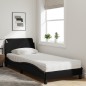 vidaXL Bett mit Matratze Schwarz 90x190 cm Stoff vidaXL Bett mit Matratze Schwarz 90x190 cm Stoff
