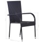 vidaXL 7-tlg. Garten-Essgruppe Poly Rattan Schwarz vidaXL 7-tlg. Garten-Essgruppe Poly Rattan Schwarz