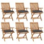 Klappbare Gartenstühle mit Kissen 6 Stk. Massivholz Teak Klappbare Gartenstühle mit Kissen 6 Stk. Massivholz Teak