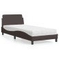 vidaXL Bett mit Matratze Dunkelbraun 90x200 cm Stoff vidaXL Bett mit Matratze Dunkelbraun 90x200 cm Stoff