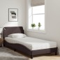 vidaXL Bett mit Matratze Dunkelbraun 90x200 cm Stoff vidaXL Bett mit Matratze Dunkelbraun 90x200 cm Stoff