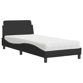 vidaXL Bett mit Matratze Schwarz 90x200 cm Samt