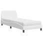 vidaXL Bett mit Matratze Weiß 90x200 cm Kunstleder vidaXL Bett mit Matratze Weiß 90x200 cm Kunstleder