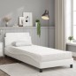 vidaXL Bett mit Matratze Weiß 90x200 cm Kunstleder vidaXL Bett mit Matratze Weiß 90x200 cm Kunstleder