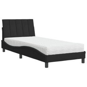 vidaXL Bett mit Matratze Schwarz 80x200 cm Samt