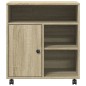 vidaXL Druckerständer mit Rollen Sonoma-Eiche 60x50x67 cm vidaXL Druckerständer mit Rollen Sonoma-Eiche 60x50x67 cm