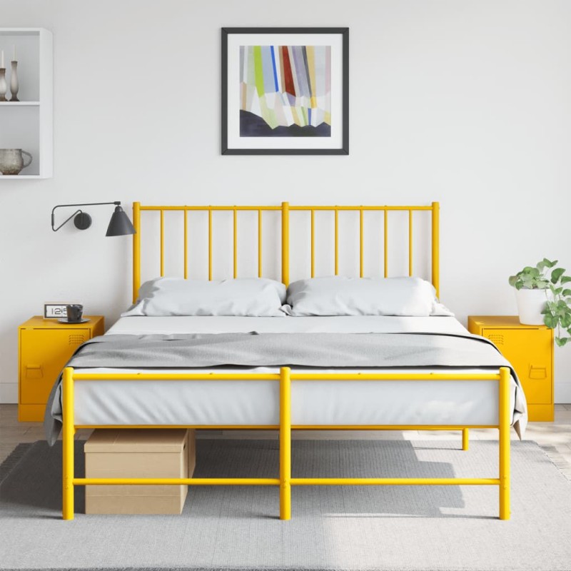vidaXL Nachttische 2 Stk. Senfgelb 34,5x39x44 cm Stahl vidaXL Nachttische 2 Stk. Senfgelb 34,5x39x44 cm Stahl