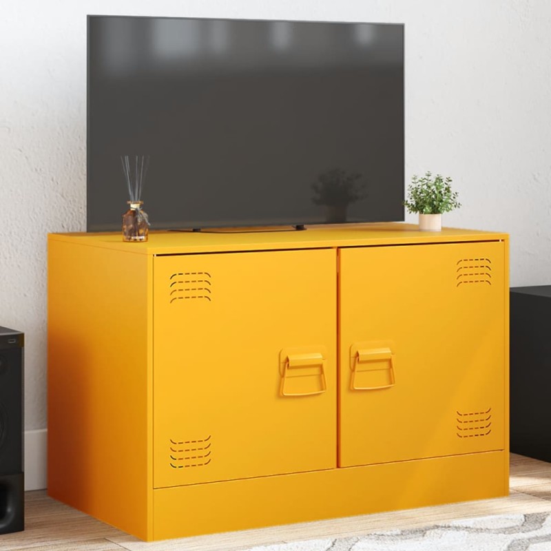 vidaXL TV-Schrank Senfgelb 67x39x44 cm Stahl vidaXL TV-Schrank Senfgelb 67x39x44 cm Stahl