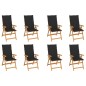 Garten-Liegestühle mit Kissen 8 Stk. Massivholz Teak Garten-Liegestühle mit Kissen 8 Stk. Massivholz Teak