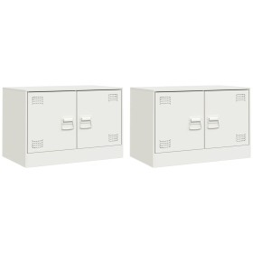 vidaXL TV-Schränke 2 Stk. Weiß 67x39x44 cm Stahl