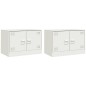vidaXL TV-Schränke 2 Stk. Weiß 67x39x44 cm Stahl vidaXL TV-Schränke 2 Stk. Weiß 67x39x44 cm Stahl