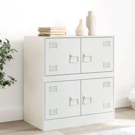 vidaXL Sideboard Weiß 67x39x73 cm Stahl