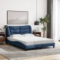vidaXL Bett mit Matratze Blau 120x200 cm Stoff vidaXL Bett mit Matratze Blau 120x200 cm Stoff