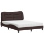 vidaXL Bett mit Matratze Dunkelbraun 140x190 cm Stoff vidaXL Bett mit Matratze Dunkelbraun 140x190 cm Stoff