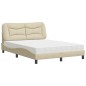vidaXL Bett mit Matratze Creme 140x190 cm Stoff vidaXL Bett mit Matratze Creme 140x190 cm Stoff