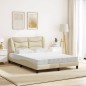 vidaXL Bett mit Matratze Creme 140x190 cm Stoff vidaXL Bett mit Matratze Creme 140x190 cm Stoff