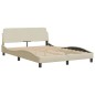 vidaXL Bett mit Matratze Creme 140x190 cm Stoff vidaXL Bett mit Matratze Creme 140x190 cm Stoff