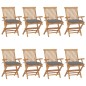 Gartenstühle mit Grauen Kissen 8 Stk. Massivholz Teak Gartenstühle mit Grauen Kissen 8 Stk. Massivholz Teak