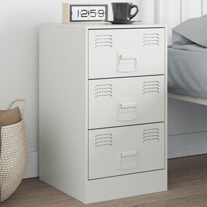 vidaXL Nachttisch Weiß 34,5x39x62 cm Stahl vidaXL Nachttisch Weiß 34,5x39x62 cm Stahl