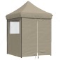 vidaXL Partyzelt Faltbar Pop-Up mit 4 Seitenteilen Taupe vidaXL Partyzelt Faltbar Pop-Up mit 4 Seitenteilen Taupe