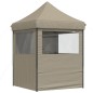 vidaXL Partyzelt Faltbar Pop-Up mit 4 Seitenteilen Taupe vidaXL Partyzelt Faltbar Pop-Up mit 4 Seitenteilen Taupe