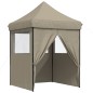 vidaXL Partyzelt Faltbar Pop-Up mit 4 Seitenteilen Taupe vidaXL Partyzelt Faltbar Pop-Up mit 4 Seitenteilen Taupe