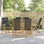 vidaXL Bistrostühle 6 Stk. Klappbar mit Dunkelgrauen Kissen Bambus vidaXL Bistrostühle 6 Stk. Klappbar mit Dunkelgrauen Kissen Bambus