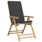 vidaXL Bistrostühle 6 Stk. Klappbar mit Dunkelgrauen Kissen Bambus vidaXL Bistrostühle 6 Stk. Klappbar mit Dunkelgrauen Kissen Bambus