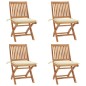 Klappbare Gartenstühle mit Kissen 4 Stk. Massivholz Teak Klappbare Gartenstühle mit Kissen 4 Stk. Massivholz Teak