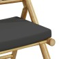 vidaXL Bistrostühle 6 Stk. Klappbar mit Dunkelgrauen Kissen Bambus vidaXL Bistrostühle 6 Stk. Klappbar mit Dunkelgrauen Kissen Bambus