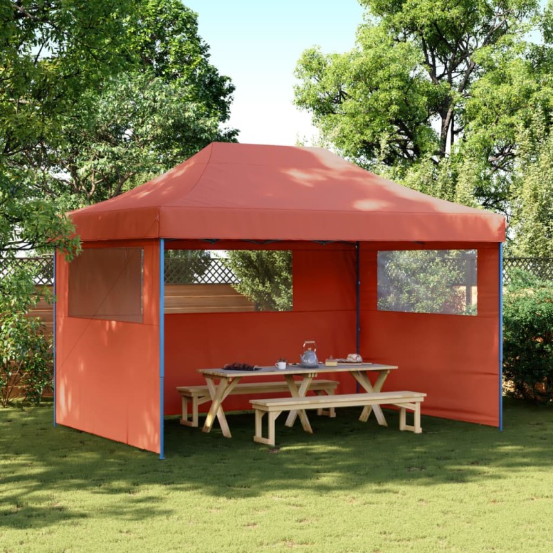 vidaXL Partyzelt Faltbar Pop-Up mit 3 Seitenteilen Terrakotta vidaXL Partyzelt Faltbar Pop-Up mit 3 Seitenteilen Terrakotta