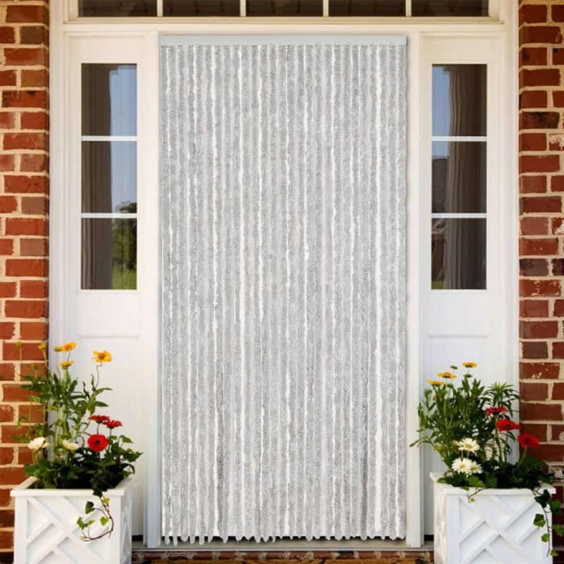 vidaXL Fliegenvorhang Grau 118x220 cm Chenille vidaXL Fliegenvorhang Grau 118x220 cm Chenille
