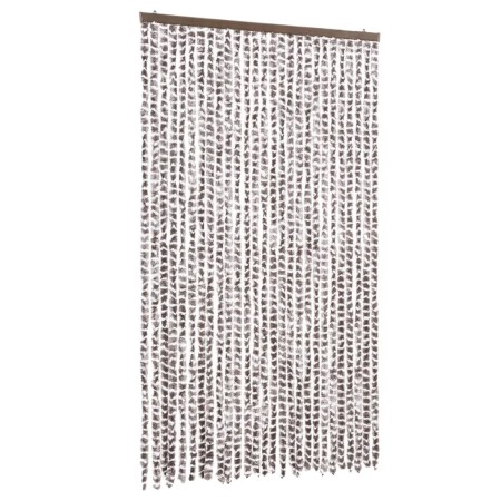 vidaXL Fliegenvorhang Taupe und Weiß 118x220 cm Chenille
