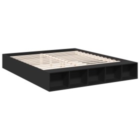 vidaXL Bettgestell Schwarz 180x200 cm Holzwerkstoff