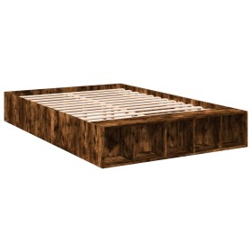 vidaXL Bettgestell Räuchereiche 140x190 cm Holzwerkstoff