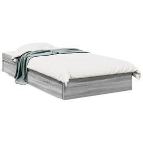 vidaXL Bettgestell mit Schubladen Grau Sonoma 90x190 cm Holzwerkstoff