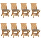 vidaXL Gartenstühle mit Grauen Kissen 8 Stk. Massivholz Teak vidaXL Gartenstühle mit Grauen Kissen 8 Stk. Massivholz Teak