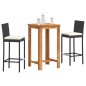 vidaXL 3-tlg. Gartenbar-Set Schwarz Massivholz Akazie und Poly Rattan vidaXL 3-tlg. Gartenbar-Set Schwarz Massivholz Akazie und Poly Rattan