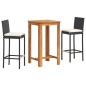 vidaXL 3-tlg. Gartenbar-Set Schwarz Massivholz Akazie und Poly Rattan vidaXL 3-tlg. Gartenbar-Set Schwarz Massivholz Akazie und Poly Rattan