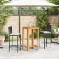 vidaXL 3-tlg. Gartenbar-Set Schwarz Massivholz Akazie und Poly Rattan vidaXL 3-tlg. Gartenbar-Set Schwarz Massivholz Akazie und Poly Rattan