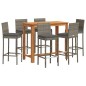 vidaXL 7-tlg. Gartenbar-Set Grau Massivholz Akazie und Poly Rattan vidaXL 7-tlg. Gartenbar-Set Grau Massivholz Akazie und Poly Rattan