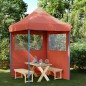 vidaXL Partyzelt Faltbar Pop-Up mit 2 Seitenteilen Terrakottarot vidaXL Partyzelt Faltbar Pop-Up mit 2 Seitenteilen Terrakottarot