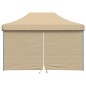 vidaXL Partyzelt Faltbar Pop-Up mit 4 Seitenteilen Beige vidaXL Partyzelt Faltbar Pop-Up mit 4 Seitenteilen Beige