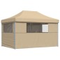 vidaXL Partyzelt Faltbar Pop-Up mit 4 Seitenteilen Beige vidaXL Partyzelt Faltbar Pop-Up mit 4 Seitenteilen Beige